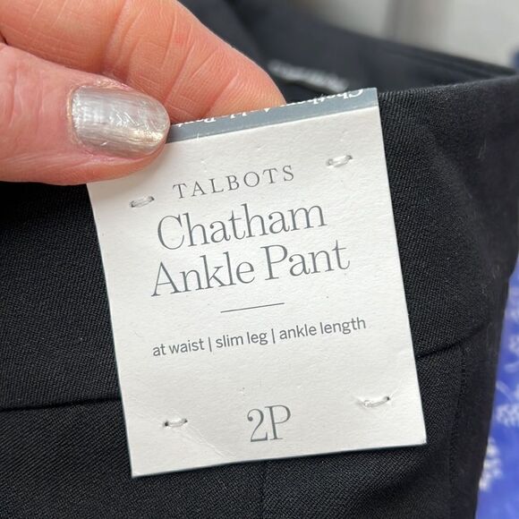 Talbots Chatham Ankle Fit higher waisted w side zip black pants - Picture 7 of 13